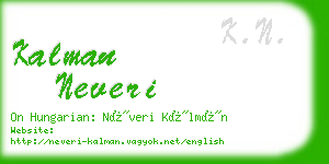 kalman neveri business card